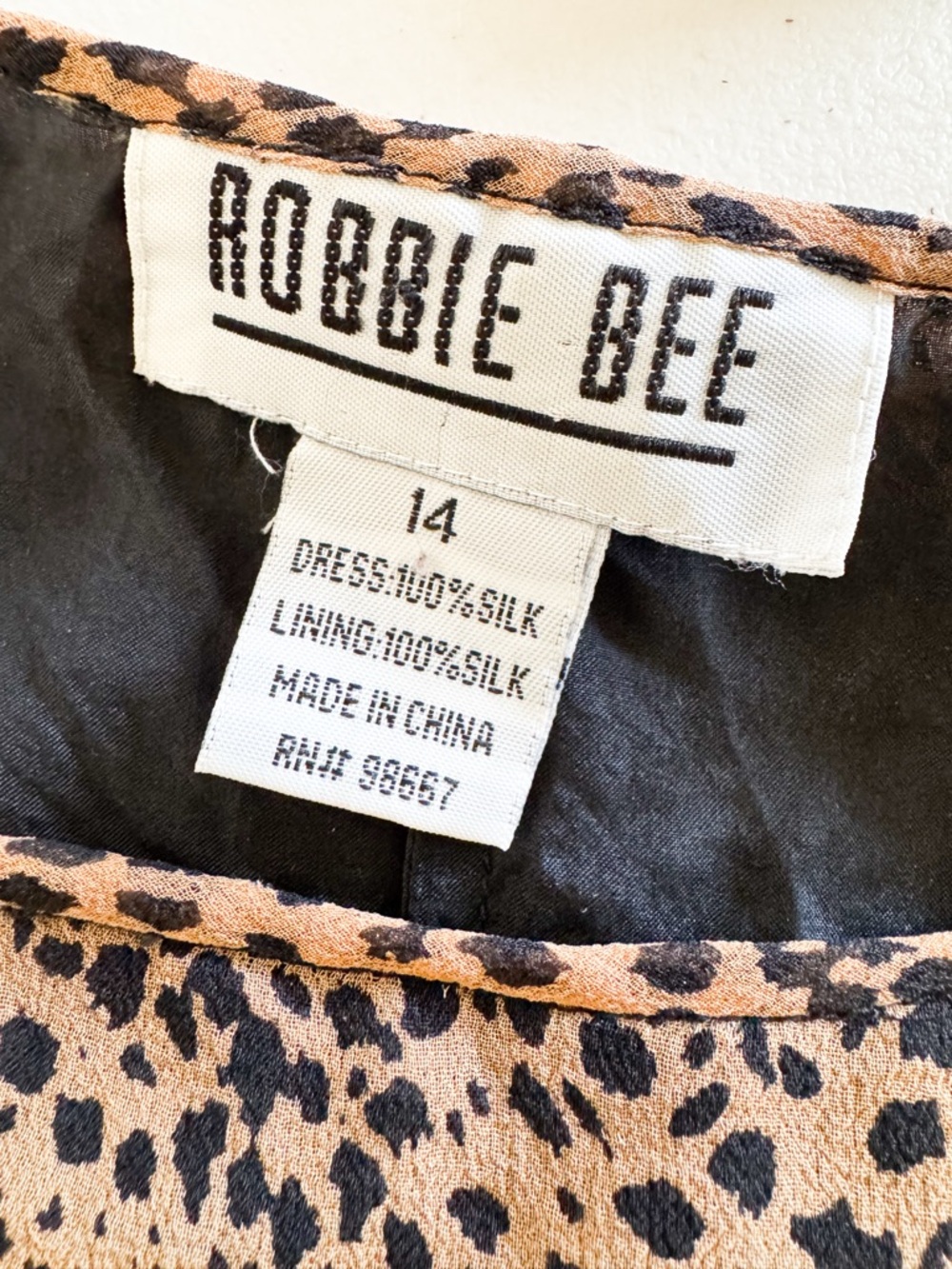 Robbie Bee Tan and Black Leopard Print Maxi Dress Size 14 - Picture 3 of 5